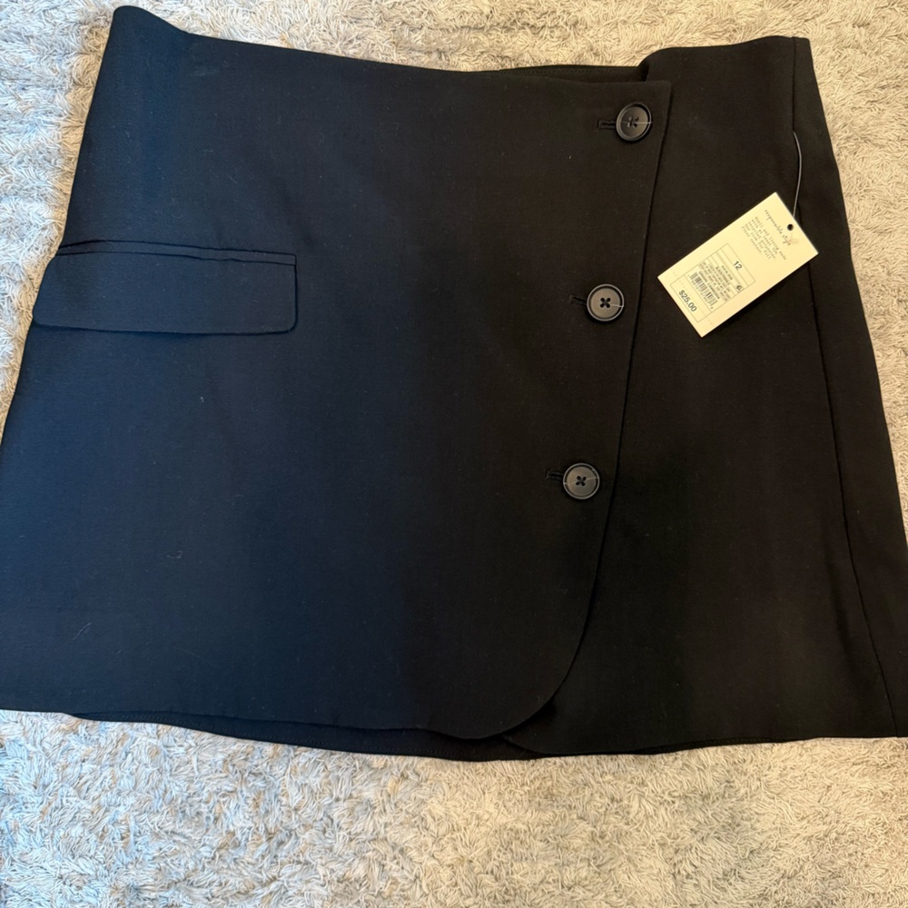 Elegant Black Women's Flat Front Skirt